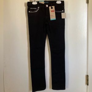 🌞NWT Levi’s Girl’s Jean’s Black with Crystal and Gray Stitch Detail C